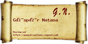 Gáspár Natasa névjegykártya